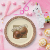 カスタムヴィンテージ桃エレガントレトロレシピ ペーパープレート (パーティー)