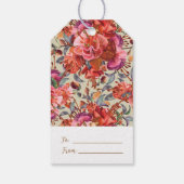 カスタムヴィンテージ水彩明るい赤紫色開花 ギフトタグ (裏面)