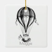 カスタムヴィンテージ温風気球 セラミックオーナメント (裏面)