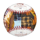 カスタムヴィンテージ父の日の写真素朴野球 野球ボール (正面)