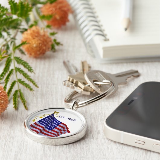 カスタムヴィンテージ米国国旗のキーチェーン キーホルダー (側面)