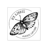 カスタムヴィンテージ蝶のEx Libris ラバースタンプ (インプリント)