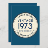 カスタムヴィンテージ誕生日 招待状 (正面/裏面)