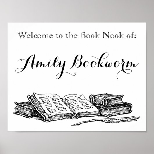 カスタムヴィンテージ読書書籍ポスター ポスター (正面)