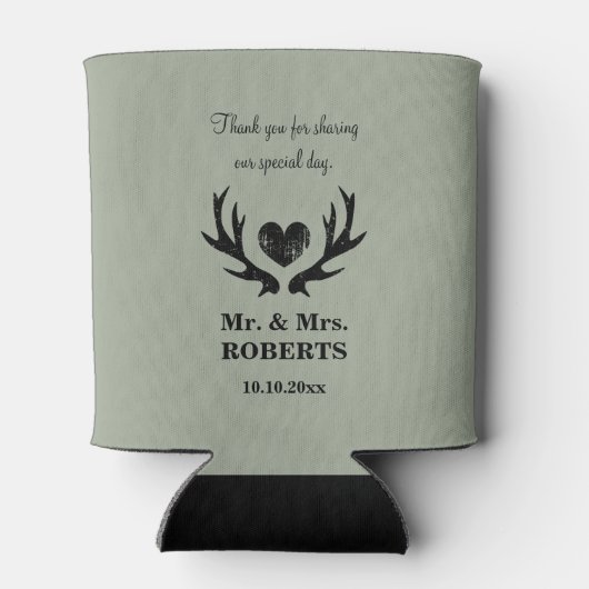 カスタムヴィンテージ鹿の結婚角の缶クーラー 缶クーラー (裏面)