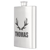 カスタムヴィンテージ鹿〔雄ジカの〕枝角ステンレス鋼フラスコ フラスク (左)