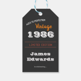 カスタムヴィンテージ1986レトロ- 40歳の誕生日 ギフトタグ
