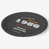 カスタムヴィンテージ1986 40th誕生日レトロ ペーパープレート (アングル)