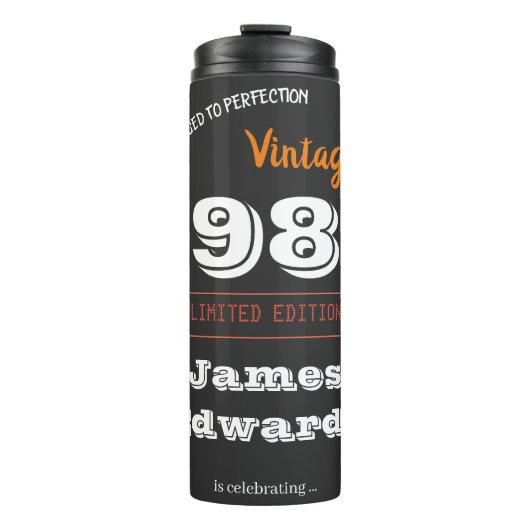 カスタムヴィンテージ1986 40th誕生日 – レトロ タンブラー (正面)