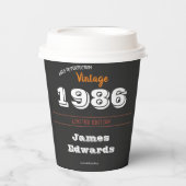 カスタムヴィンテージ1986 40th誕生日 – レトロ 紙コップ (正面)