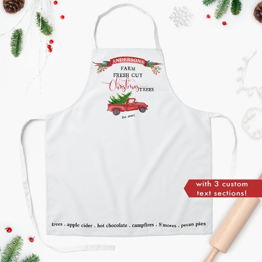 カスタムヴィンテージ,赤トラック,新鮮な切り木,休日 エプロン