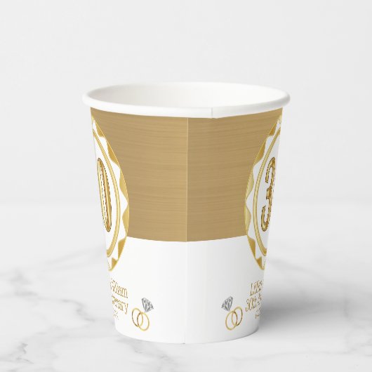 カスタム三十周年記念誕生日等 紙コップ (右)