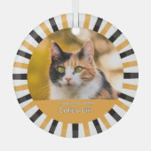 カスタム三毛猫の写真 ガラスオーナメント (正面)