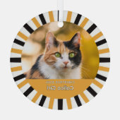 カスタム三毛猫の写真 ガラスオーナメント (裏面)