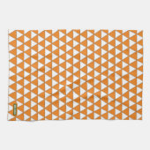 カスタム三角形オレンジ色と白かわいいモダン キッチンタオル (横)