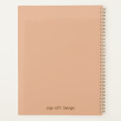 カスタム上品なエレガントピンクの茶色の文字モダンかわいい プランナー手帳 (裏面)