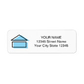 カスタム不動産ハウス ロゴ 返送先住所 ラベル (正面)