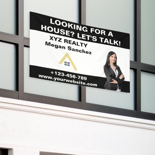 カスタム不動産ブローカー ロゴ プロモーション 横断幕 (ビルの外側)