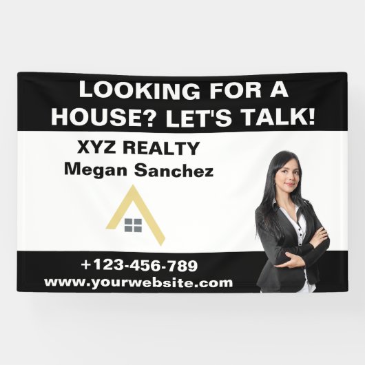 カスタム不動産ブローカー ロゴ プロモーション 横断幕 (横)
