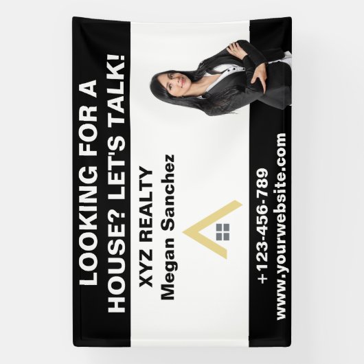 カスタム不動産ブローカー ロゴ プロモーション 横断幕 (縦)