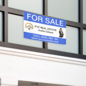 カスタム不動産仲介業者フォト実在エスティスのロゴ 横断幕 (ビルの外側)