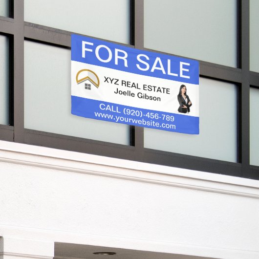 カスタム不動産仲介業者フォト実在エスティスのロゴ 横断幕 (ビルの外側)
