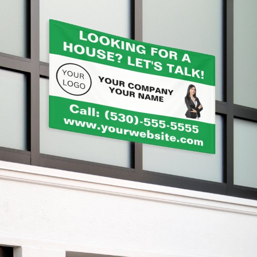 カスタム不動産仲介業者実在エステートロゴマーケティング 横断幕 (ビルの外側)