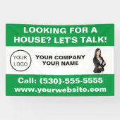 カスタム不動産仲介業者実在エステートロゴマーケティング 横断幕 (横)