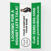 カスタム不動産仲介業者実在エステートロゴマーケティング 横断幕 (縦)