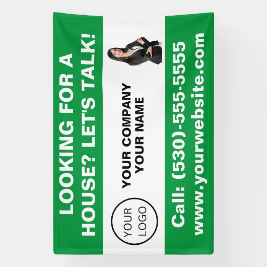 カスタム不動産仲介業者実在エステートロゴマーケティング 横断幕 (縦)