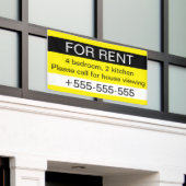 カスタム不動産仲介業者用レンタル電話番号 横断幕 (ビルの外側)