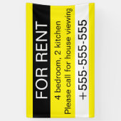 カスタム不動産仲介業者用レンタル電話番号 横断幕 (縦)