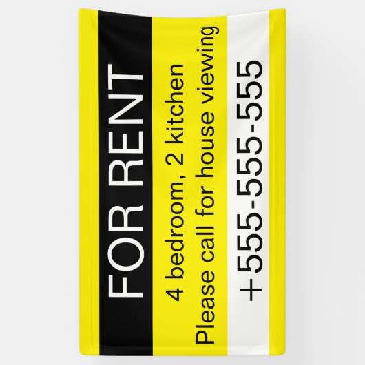 カスタム不動産仲介業者用レンタル電話番号 横断幕 (縦)