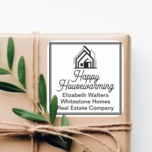 カスタム不動産会社ロゴ エレガント リアルター スクエアシール