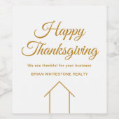 カスタム不動産会社 ハッピースカンクス ゴールド ワインラベル (シングルラベル)