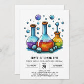 カスタム不機嫌科学者ギア誕生日 招待状 (正面/裏面)