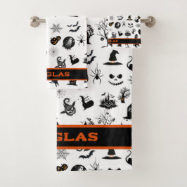 カスタム不気味で面白いハロウィーン風呂 バスタオルセット