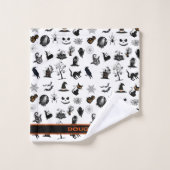 カスタム不気味で面白いハロウィーン風呂 バスタオルセット (ウォッシュタオル)