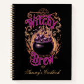 カスタム不気味ハロウィーンブラックキャルドロンウィッチブリュー ノートブック (正面)