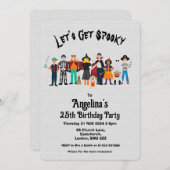 カスタム不気味ハロウィーン誕生日衣装パーティー 招待状 (正面/裏面)