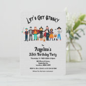 カスタム不気味ハロウィーン誕生日衣装パーティー 招待状 (スタンド正面)