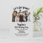 カスタム不気味ハロウィーン誕生日衣装パーティー 招待状 (スタンド正面)