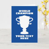 カスタム世界チャンピオントロフィーのシルエットグリーティング カード (黄色い花)