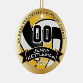 カスタム世界最大級のバレーボール選手 – 黄色 セラミックオーナメント (右)