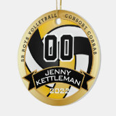 カスタム世界最大級のバレーボール選手 – 黄色 セラミックオーナメント (左)