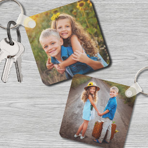 カスタム両面キッズツーフォト キーホルダー