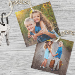 カスタム両面キッズツーフォト キーホルダー