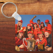 カスタム両面スポーツチームの写真2枚 キーホルダー (正面)