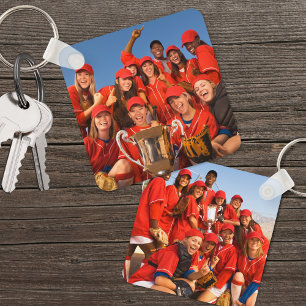 カスタム両面スポーツチームの写真2枚 キーホルダー