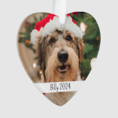 カスタム両面ドッグペットのクリスマス オーナメント (正面)